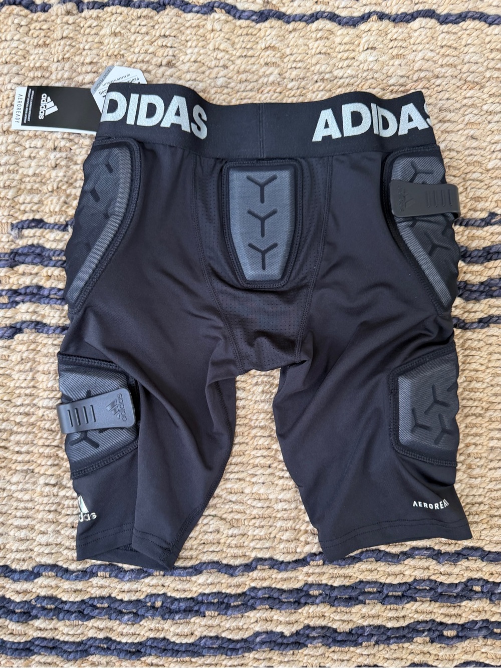 Adidas Boys Youth Black Girdle Compression Shorts. Size med. NWT.